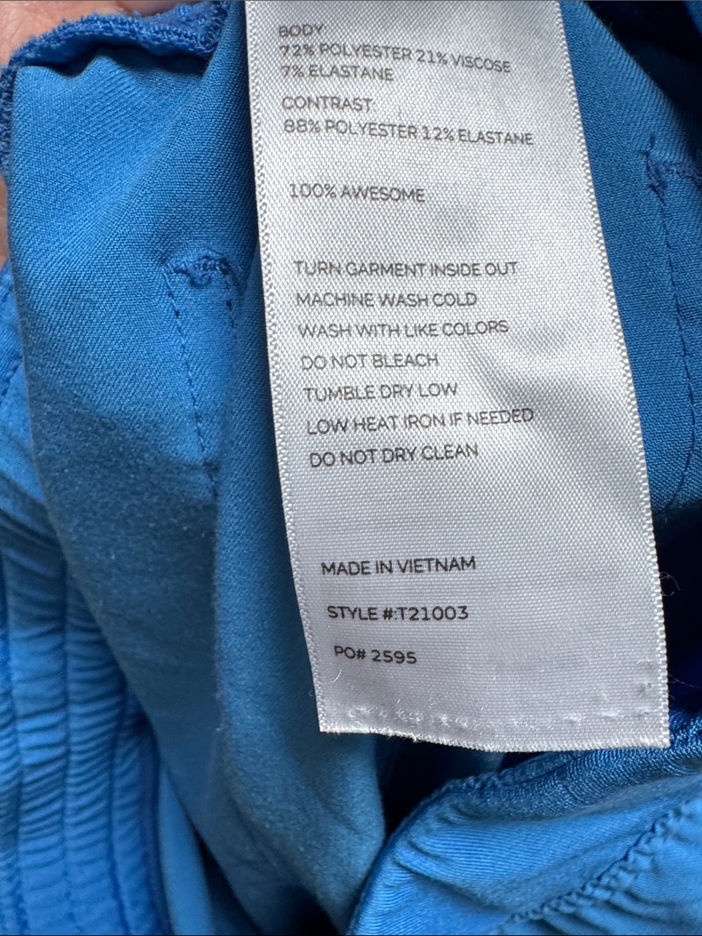 Figs Women's Capri Blue Drawstring Scrub Pants - Picture 6 of 6